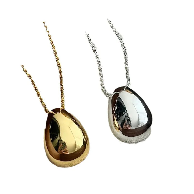 Smooth Metal Teardrop Pendant Necklace For Women Female Party Gift-Dollar Bargains Online Shopping Australia