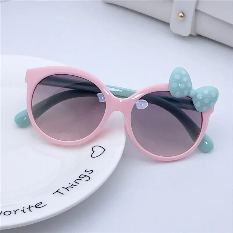 Kids Sunglasses Girls Boys Shiny Bowknot Sun Glasses Lovely Cat Children Eyewear Fashion Gradient Eyeglasses UV400-Dollar Bargains Online Shopping Australia