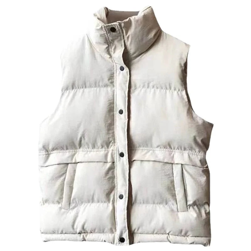 Elegant Cotton Warm Vest Female Students Streetwear Loose Sleeveless Parkas Vest Women-Dollar Bargains Online Shopping Australia