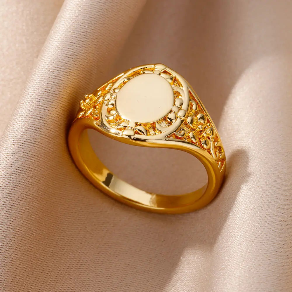 Stainless Steel Heart Rings for Women Vintage Gold Color Twist Barbed Wire Finger Ring Aesthetic Jewelry Gifts-Dollar Bargains Online Shopping Australia