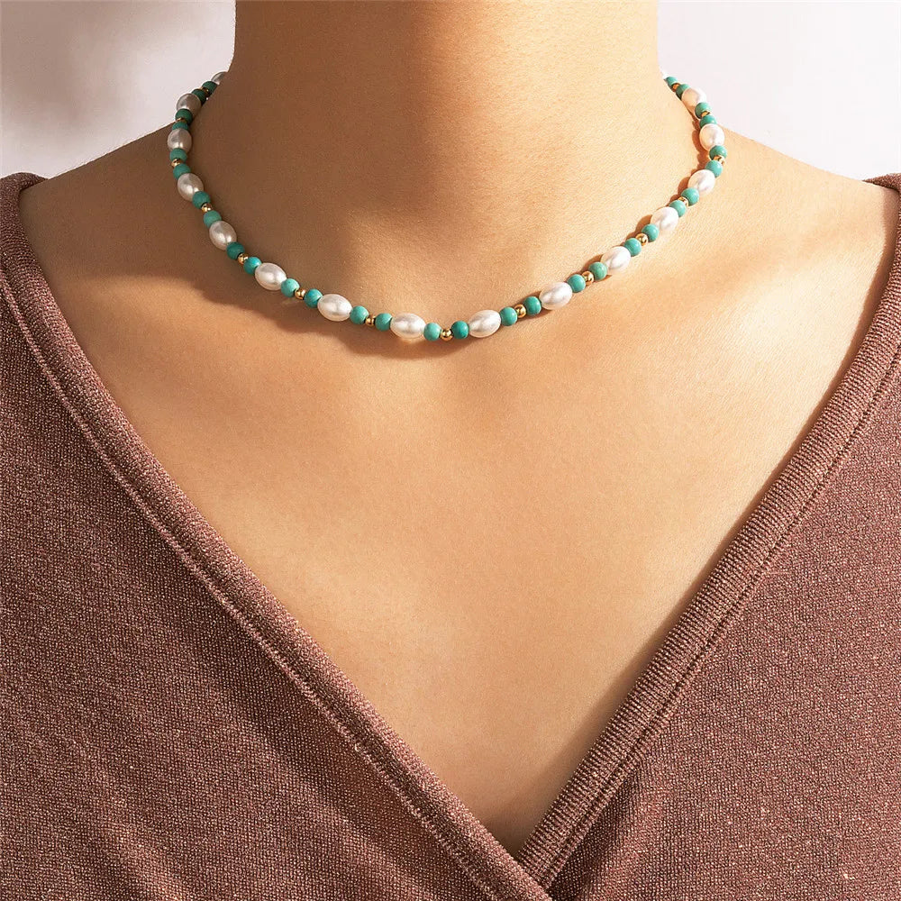 Boho Choker Simple Vintage Red Heart Shape Necklace For Women Fashion Collar Beads Jewelry Party Gift-Dollar Bargains Online Shopping Australia