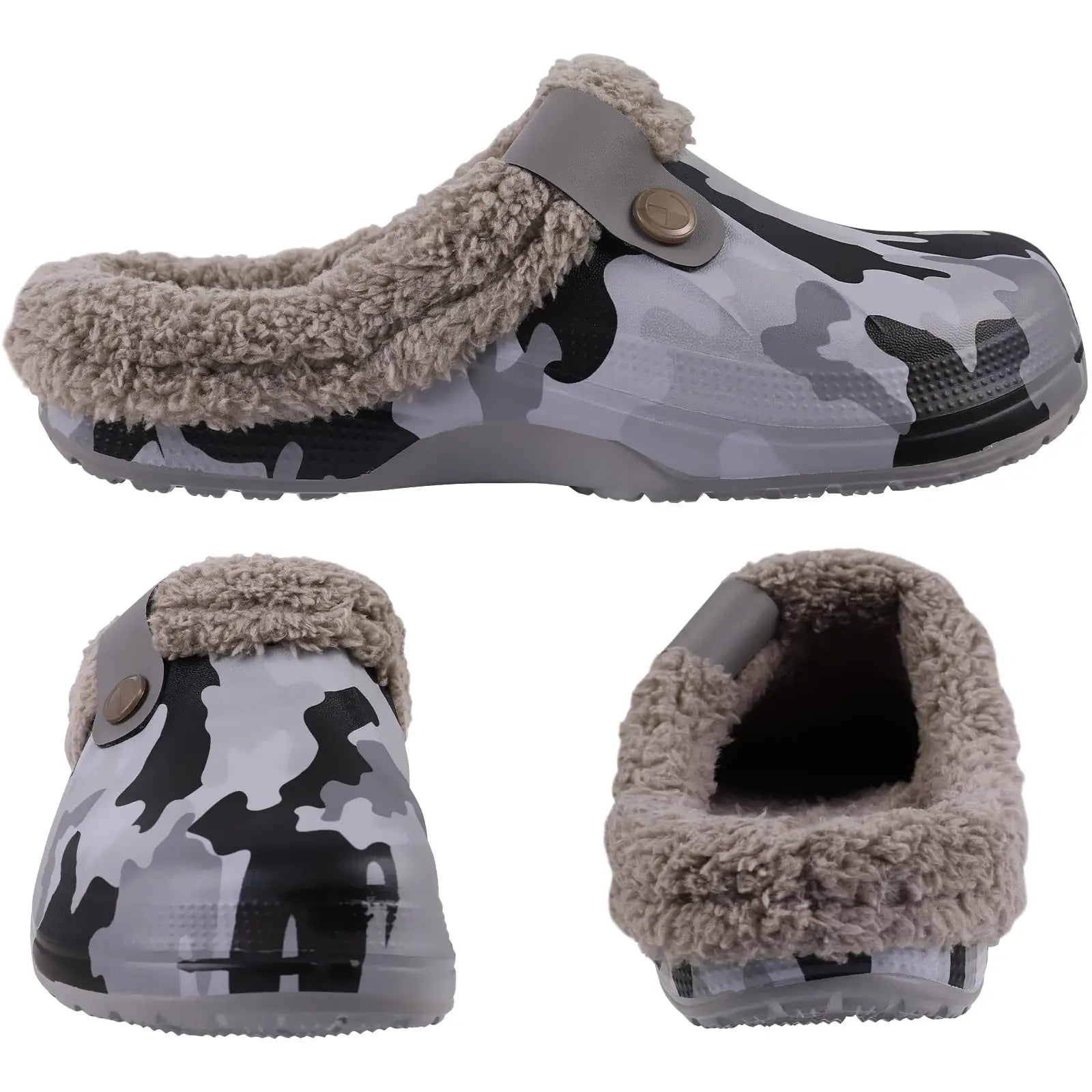 Plush Fur Clogs Slippers For Women Men Winter Soft Furry Slippers Waterproof Garden Shoes Multi-Use Indoor Home Shoes-Dollar Bargains Online Shopping Australia