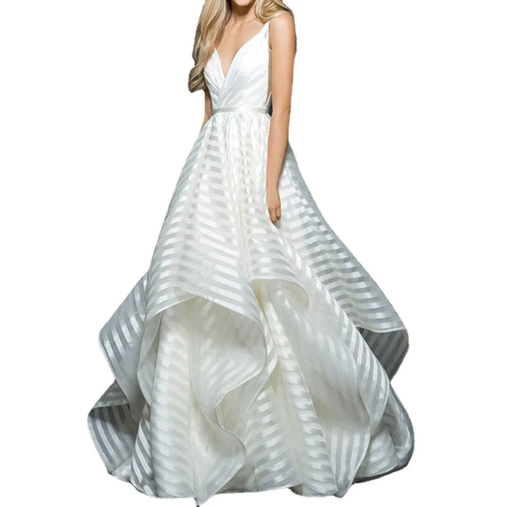 Backless Lace Mid-waist Small Tail Beautiful Light Luxury White Small Fresh Simple Wedding Dress-Dollar Bargains Online Shopping Australia
