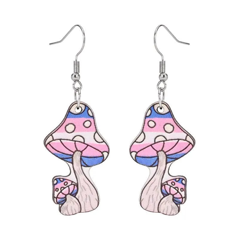 Vintage Bohemian Style Gothic Mushroom Decorative Hoop Earrings Niche Alloy Jewellery Creative Gifts for Women Girls-Dollar Bargains Online Shopping Australia