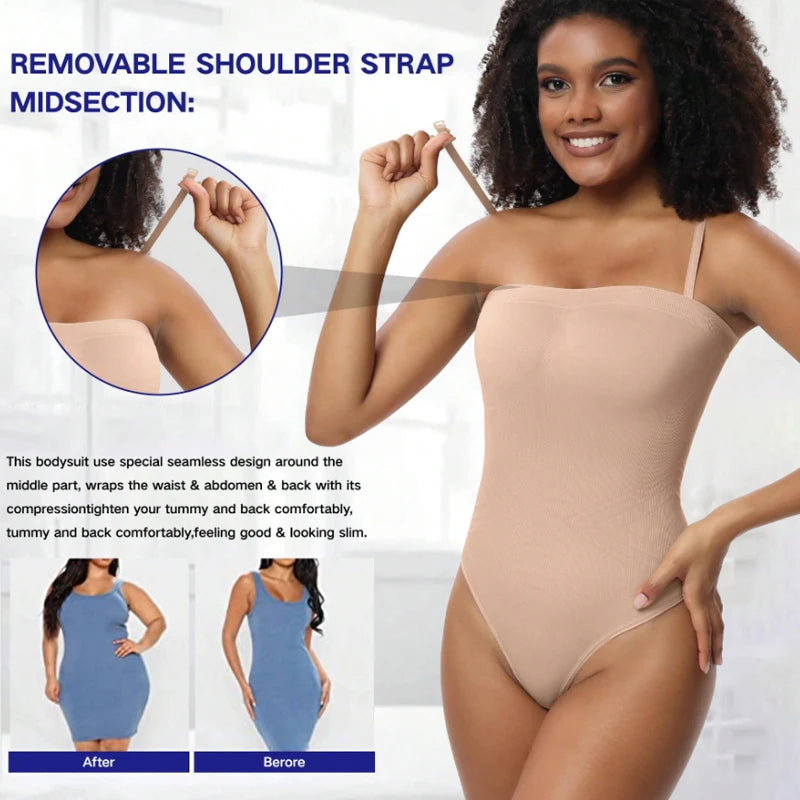 Off Shoulder Bodysuit Shapewear Women Waist Trainer Thongs Body Shaper Slimming Underwear Corset Fajas Colombianas-Dollar Bargains Online Shopping Australia