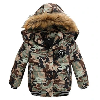 Autumn Winter Boys Jacket New Keep Warm Baby Coat Hooded Zipper Fashion Fur Collar Boys Outerwear-Dollar Bargains Online Shopping Australia