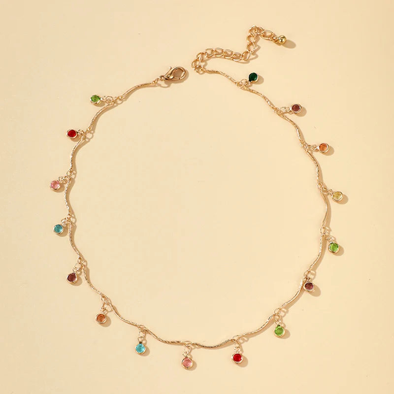 Fashion Simple Candy Color Tassel Necklace for Women Aesthetic All-match Pendant Jewelry Choker Neck Accessories Gift Chain-Dollar Bargains Online Shopping Australia