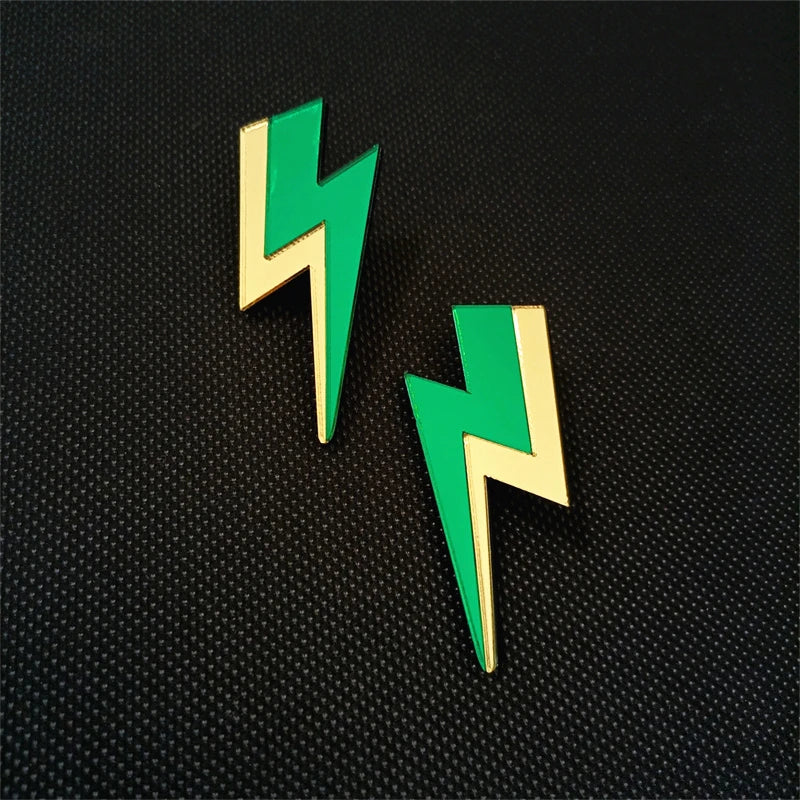 Glitter Lightning Acrylic Stud Earrings For Women Multicolor Jewelry Mirror Trendy Fashion Summer Classic Accessories-Dollar Bargains Online Shopping Australia