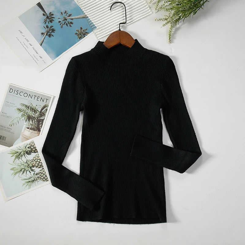 Women Turtleneck Sweater Knitted Soft Pullovers cashmere Jumpers Basic Solid Soft Sweaters Women Autumn Winter Casual Top-Dollar Bargains Online Shopping Australia