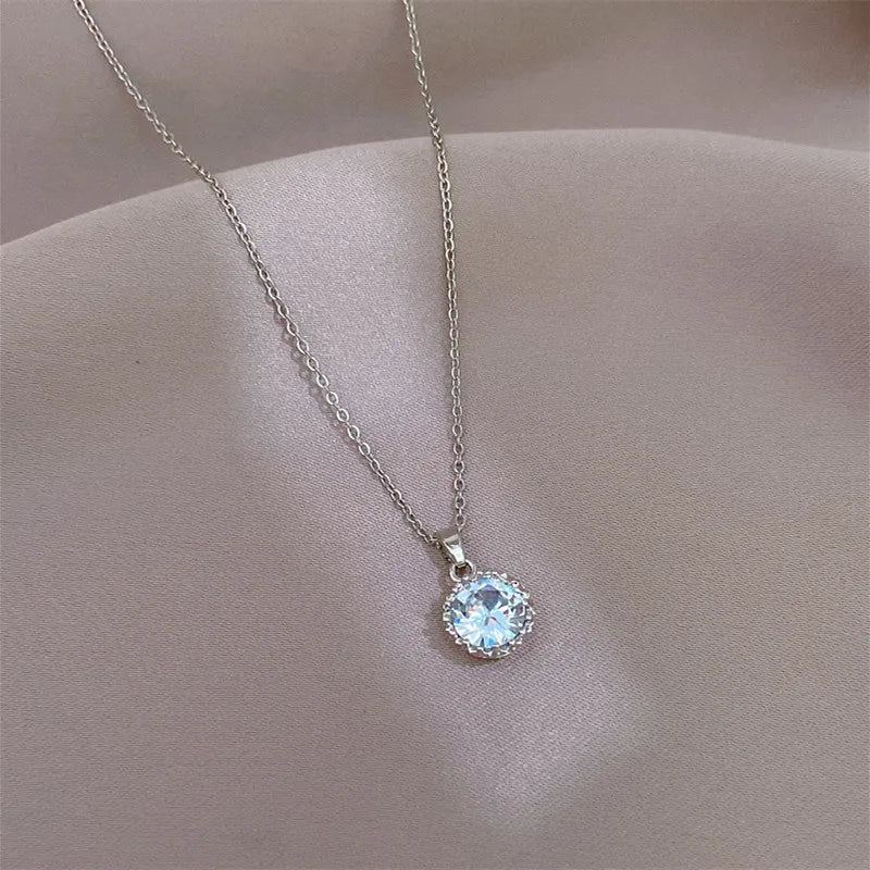 Design Heart Flower Zircon Pendant Necklace for Women Girls Elegant Luxury Jewelry-Dollar Bargains Online Shopping Australia
