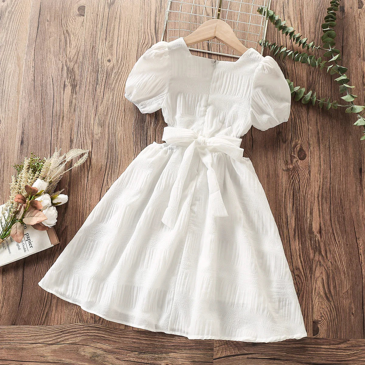 Kids White Dress for Girls Clothes Party Long Dress Prom Princess Outfits Children New Summer Teenagers-Dollar Bargains Online Shopping Australia