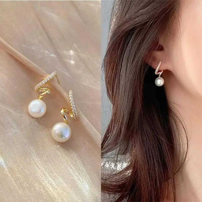 925 Silver Needle Korean Fashion Imitation Pear Earrings For Women Jewelry Luxury Women's Heart Stud Earrings-Dollar Bargains Online Shopping Australia