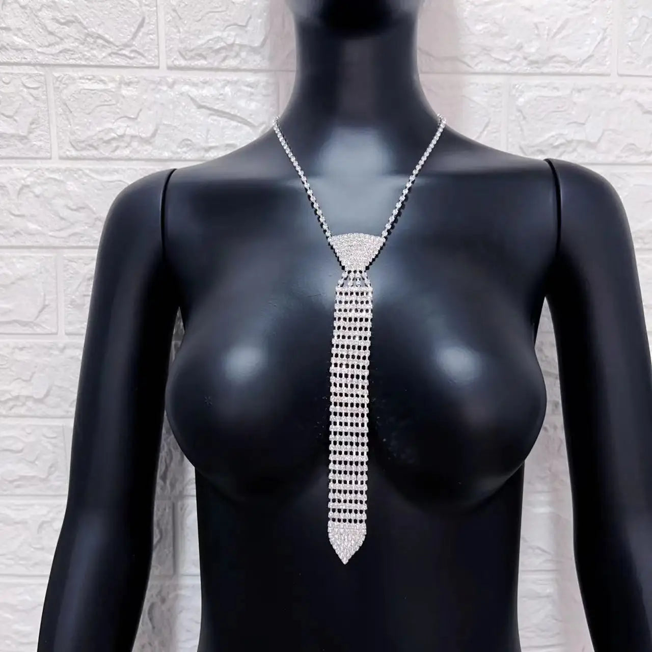 necktie Necklace flash Rhinestone Long Necklace bead chain ladies wedding ball jewelry-Dollar Bargains Online Shopping Australia