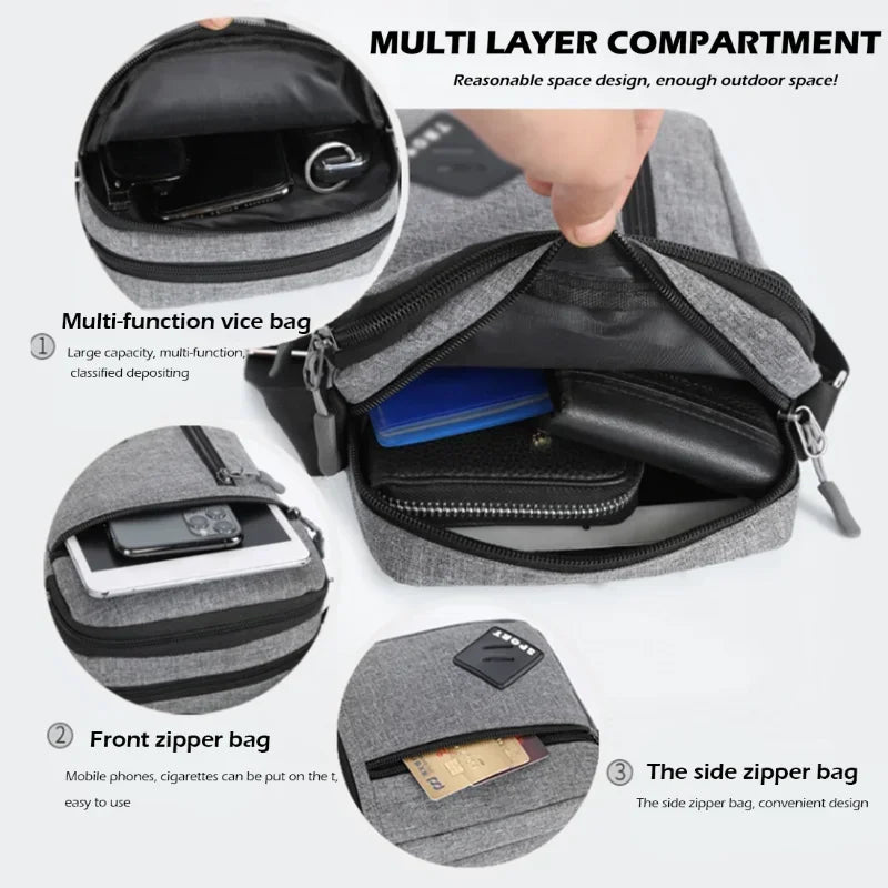 Men's Messenger Bag Crossbody Shoulder Bags Men Small Sling Pack For Work Business Waterproof Oxford Packs Satchel Purse