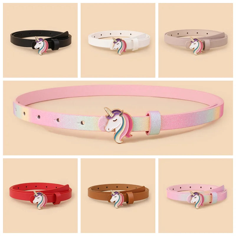 Unicorn Pony Buckle Thin Belt for Boys and Girls Universal for Kids-Dollar Bargains Online Shopping Australia