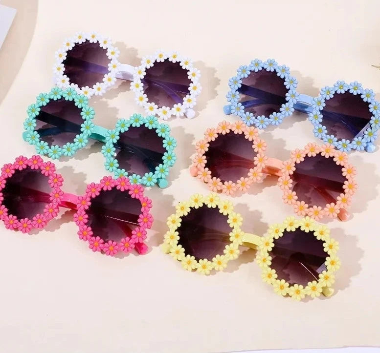 Girl Sunflower Round Flower Cute Ladies Fashion Sun Shade Glasses Children's Daisy Sunglasses Child Matching Sunglasses-Dollar Bargains Online Shopping Australia