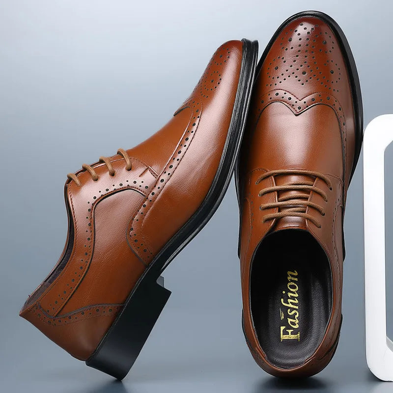Handcrafted Mens Oxford Shoes Genuine Calfskin Leather Brogue Dress Shoes Classic Business Formal Shoes Man-Dollar Bargains Online Shopping Australia