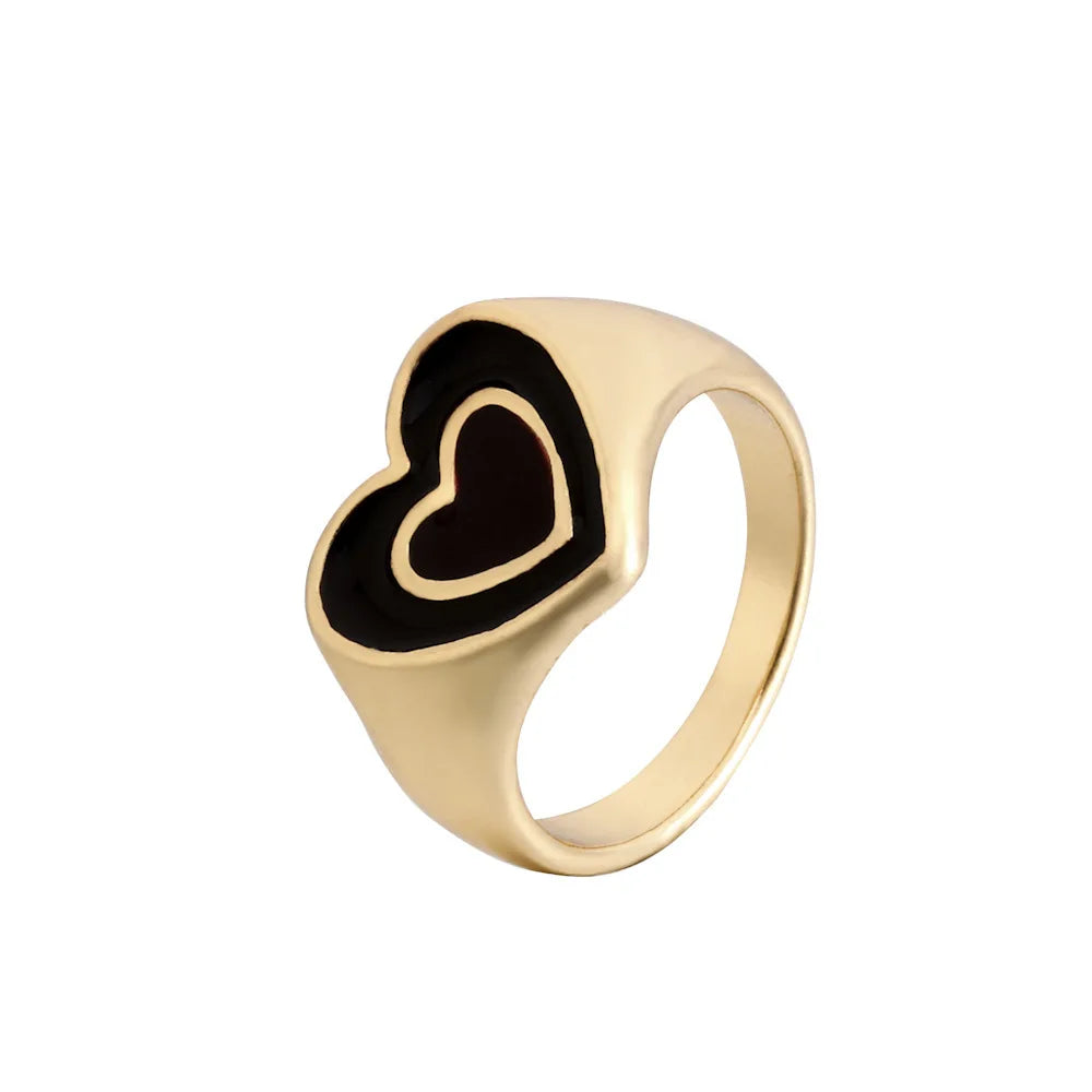 Drip Oil Love Set Ring For Women Simple Light Luxury Ladies Smiley Butterfly Jewelry Birthday Party Gifts-Dollar Bargains Online Shopping Australia