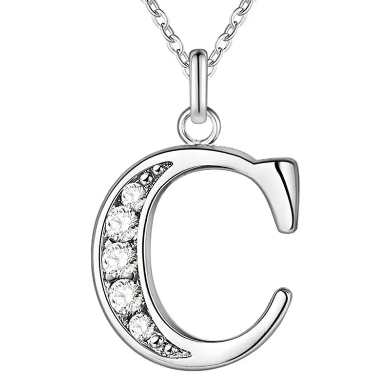 26 Letter A-Z Silver Plated Necklace Color Jewelry Pendant Metal Stamp-Dollar Bargains Online Shopping Australia