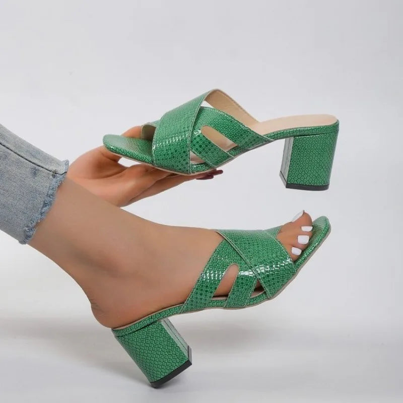 Women Shoes Sexy Soft Leather Female Flipflop Slippers Summer Fashion Heels Slides Shoes for Girls Comfortable Sandals-Dollar Bargains Online Shopping Australia