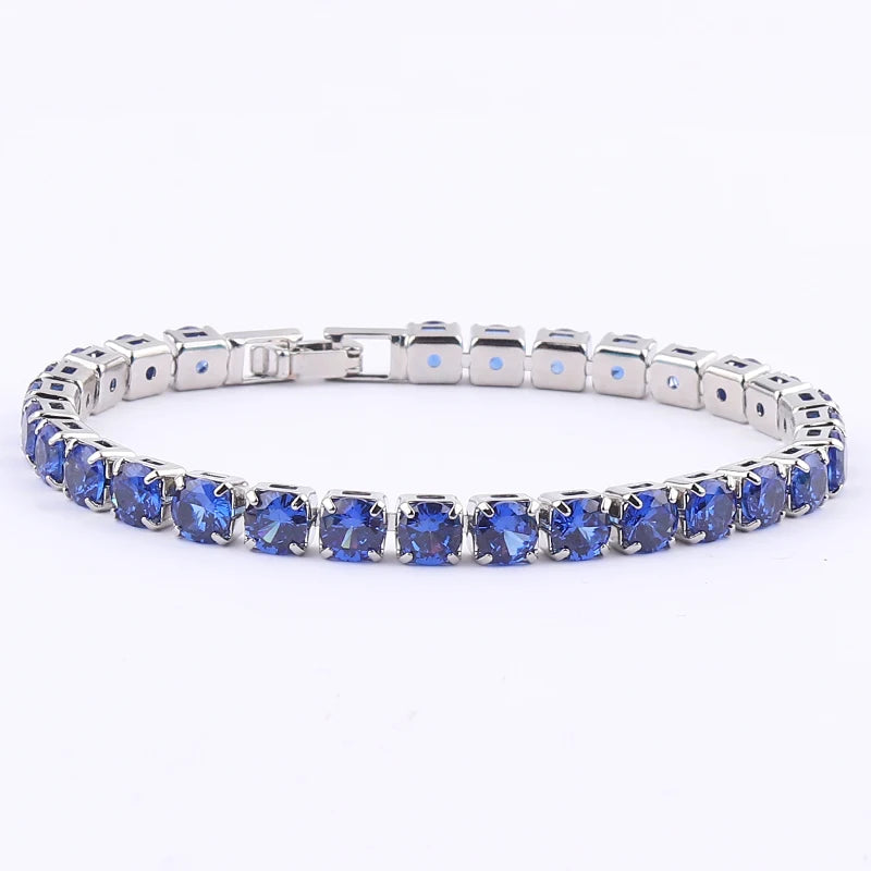 Rainbow Crystal Tennis Bracelets For Women Bracelet Set 18K Gold Silver Colorful Zirconia Femme Bridal Wedding Jewelry-Dollar Bargains Online Shopping Australia