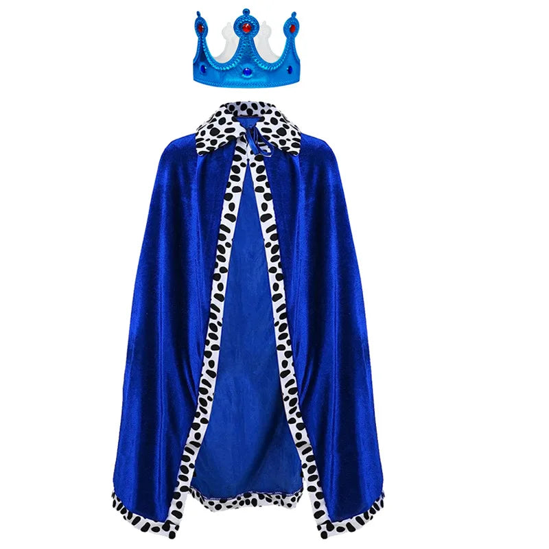 Adult Kids Cape King Prince Cosplay Costume Crown Shawl Parent-child Activity Party Performance Costume Halloween Cloak-Dollar Bargains Online Shopping Australia