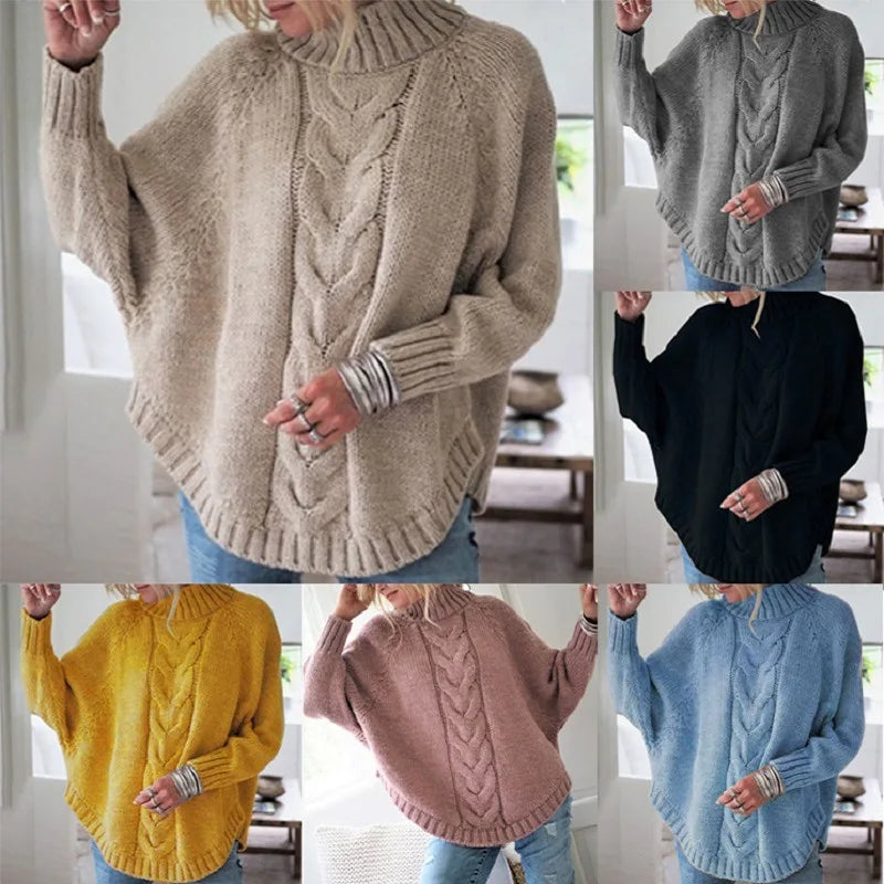 Women Sweater Casual Pullovers Basics Knitted Loose O-neck Batwing Sleeve Elegance Sweet Female Clothing-Dollar Bargains Online Shopping Australia