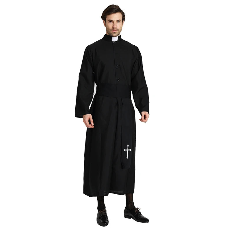 Halloween Men Priest Cosplay Costumes For Women Clothes Carnival Nun Long Robes Religious Catholic Church Clothing Missionary-Dollar Bargains Online Shopping Australia