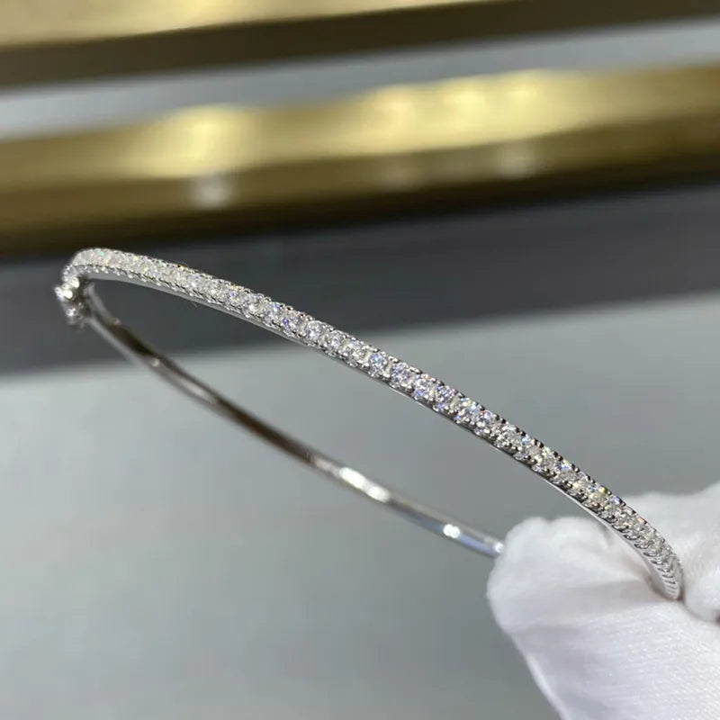 Sterling Silver Jewelry For Women Gold Bangle Move Diamond Bangle Wedding Jewelry Around Rivet 6cm Bangle-Dollar Bargains Online Shopping Australia