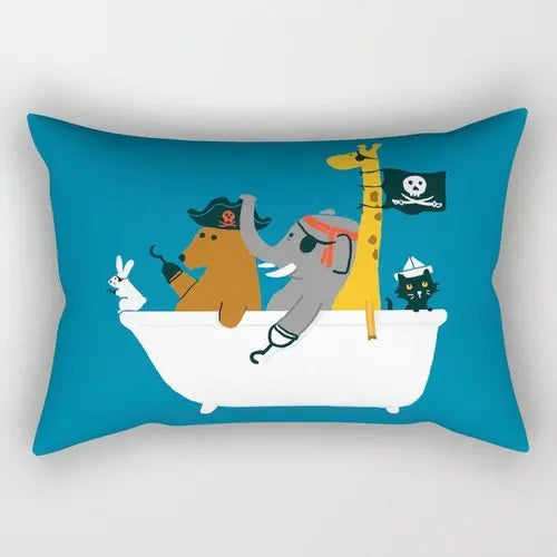 Nordic Cartoon Animal Throw Pillow Rectangular Sofa Cushion Lumbar Pillow Cushion Bedroom Pillow Living Room decoration-Dollar Bargains Online Shopping Australia