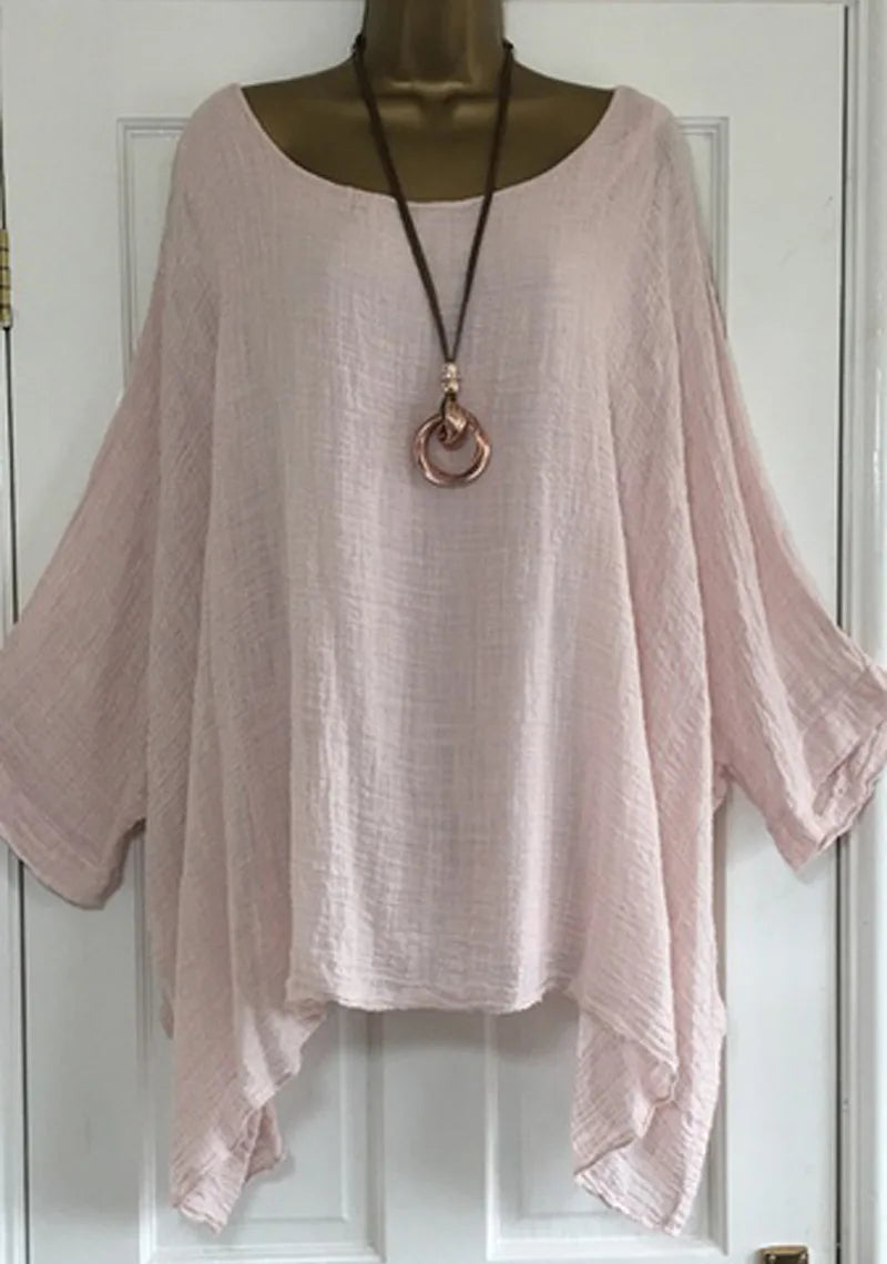 Womens Batwing Sleeve Solid Color Loose O-Neck 3/4 Sleeve Casual Elegance Blouse Ladies Top-Dollar Bargains Online Shopping Australia