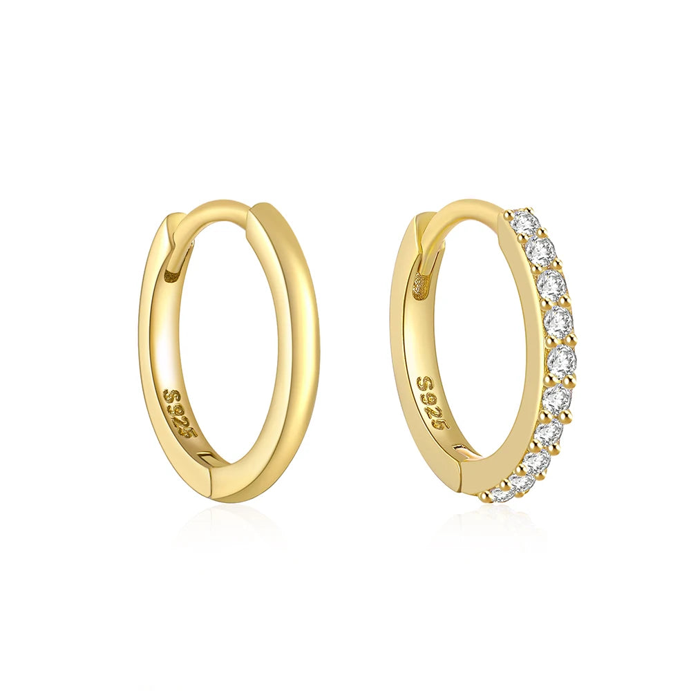 Sterling Silver Glossy Hoop Earrings Gold Color Tiny Cartilage Piercing Small Huggie Earring Fine Jewelry Accessories-Dollar Bargains Online Shopping Australia