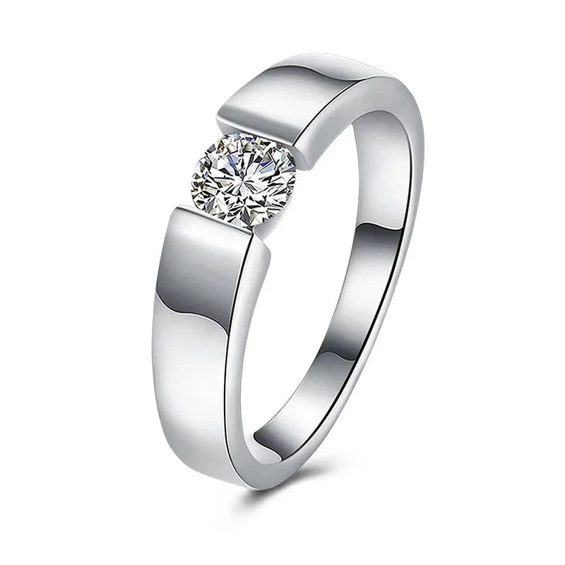 Charm 925 Sterling Silver Rings Shining crystal engagement wedding Jewelry-Dollar Bargains Online Shopping Australia