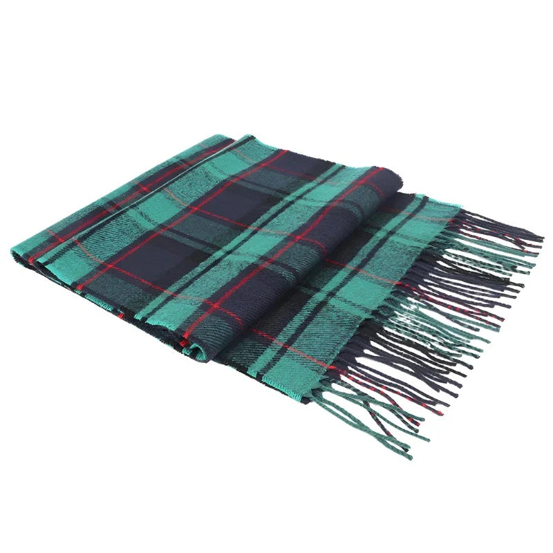 Cashmere Plaid Scarf Winter Pashmina Shawl And Wrap Unisex Thick Foulard Lady Tassel Warm Scarves Bufanda Stole