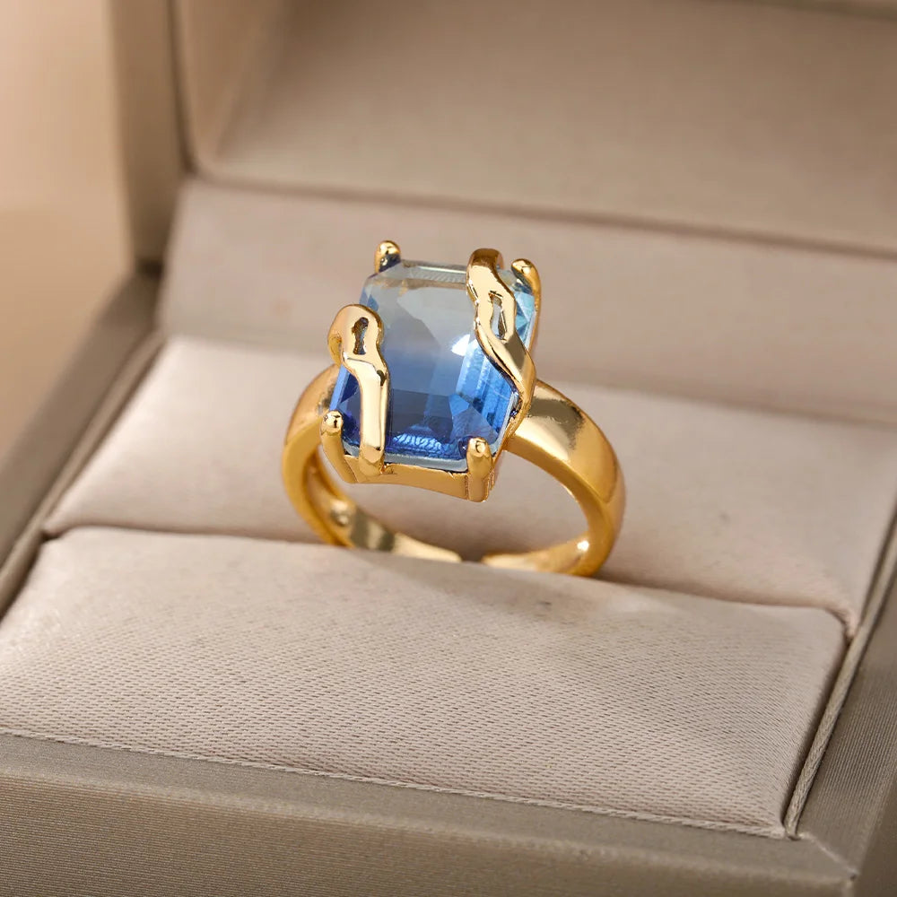 Lucky Turkish Evil Eye Rings For Women Opening Stainless Steel Ring Luxury Wedding Couple Jewelry anillos mujer-Dollar Bargains Online Shopping Australia