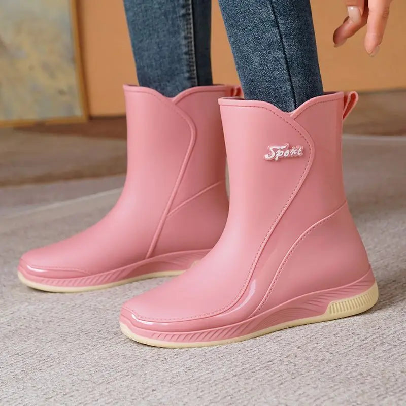 Rain Boots Womens Waterproof Shoes Rubber Shoes Cotton-Padded Rubber Boots Adult Non-Slip Work Shoes-Dollar Bargains Online Shopping Australia