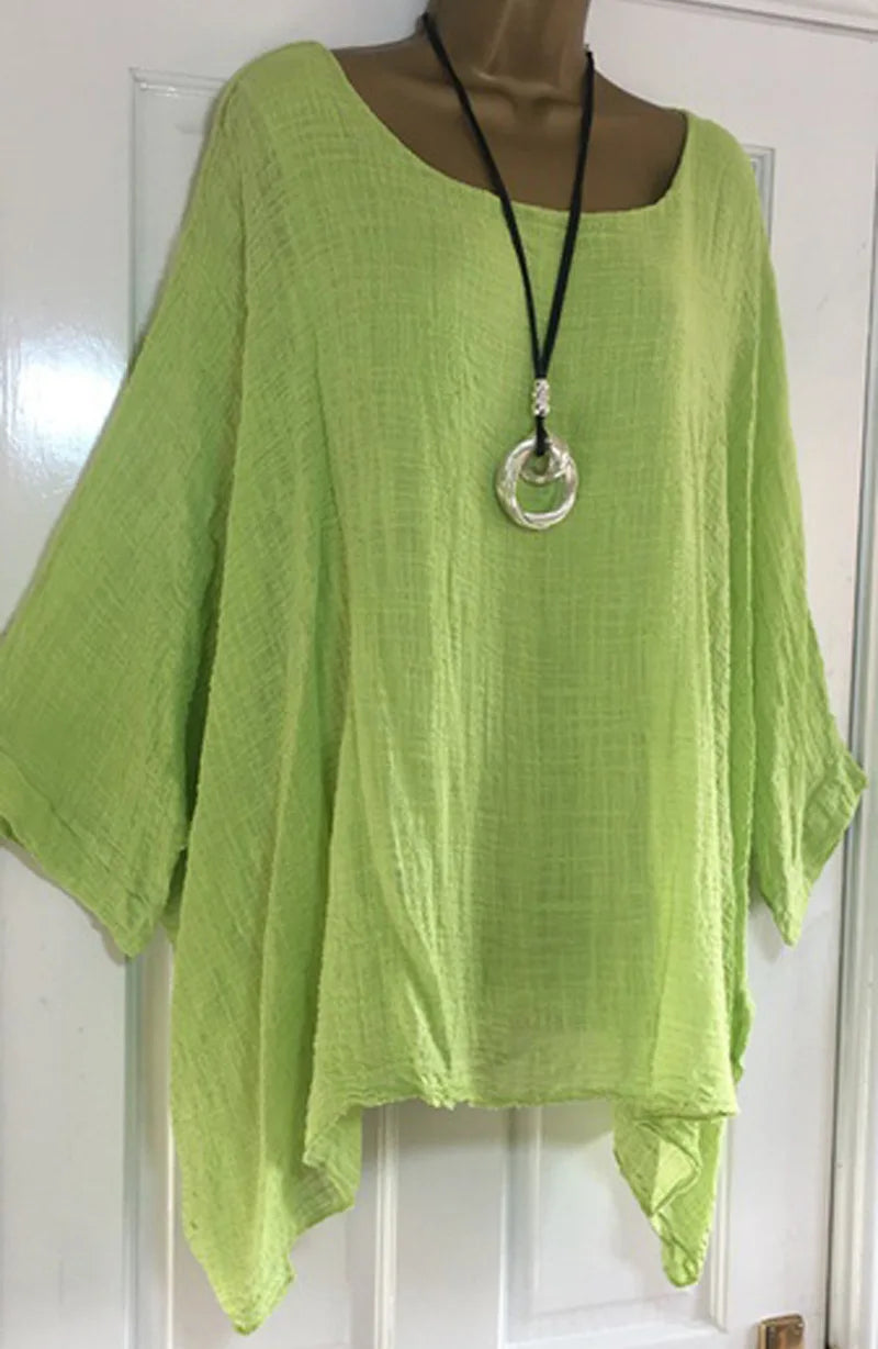 Womens Batwing Sleeve Solid Color Loose O-Neck 3/4 Sleeve Casual Elegance Blouse Ladies Top-Dollar Bargains Online Shopping Australia