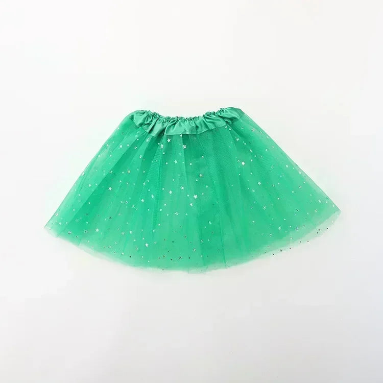 Kids Baby Star Glitter Dance Tutu Skirt For Girl Sequin 3 Layers Tulle Toddler Lace Pettiskirt Children Chiffon-Dollar Bargains Online Shopping Australia