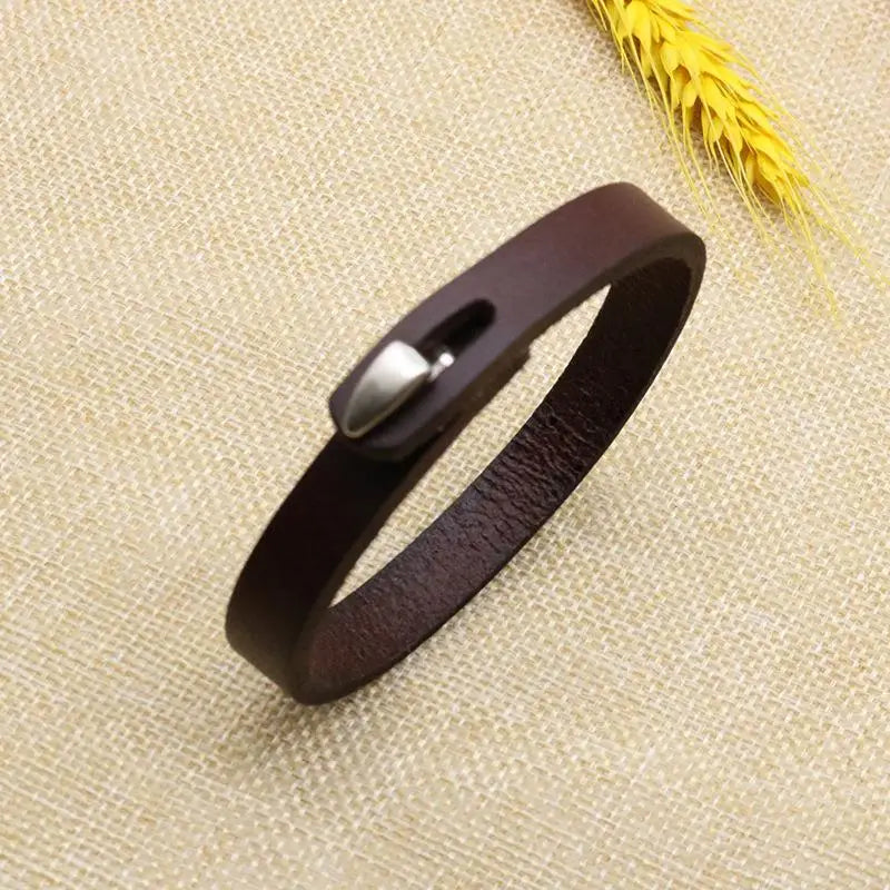 Genuine Leather Wrap Cord Cuff Bracelet For Hand Wrist Wristband Men Woman Punk Bangle Couple Jewelry Gift-Dollar Bargains Online Shopping Australia