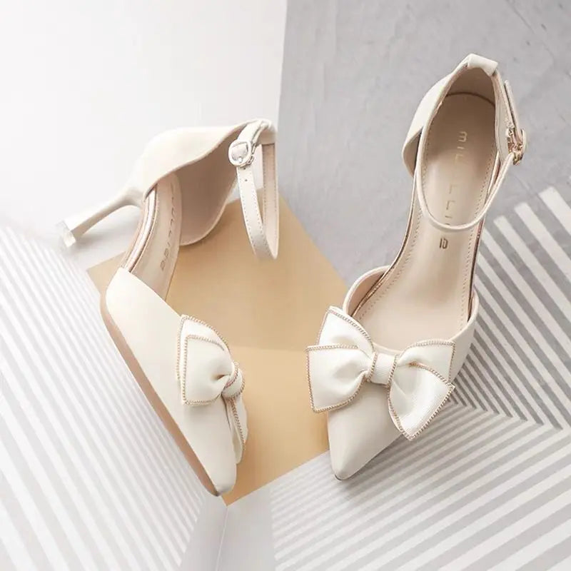 Medium Heel Heels Women's Shoes Trend Pointed Toe Butterfly Stilettos Elegant Dress Weddings Bridal Party White Designer-Dollar Bargains Online Shopping Australia