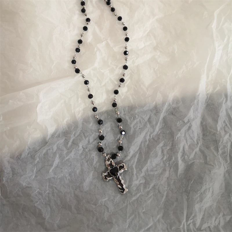 Star Cross Bowknot Pendant Necklace For Women Egirls y2k Cool Neck Jewelry Clavicle Chain Original Korean Fashion Party Gift-Dollar Bargains Online Shopping Australia