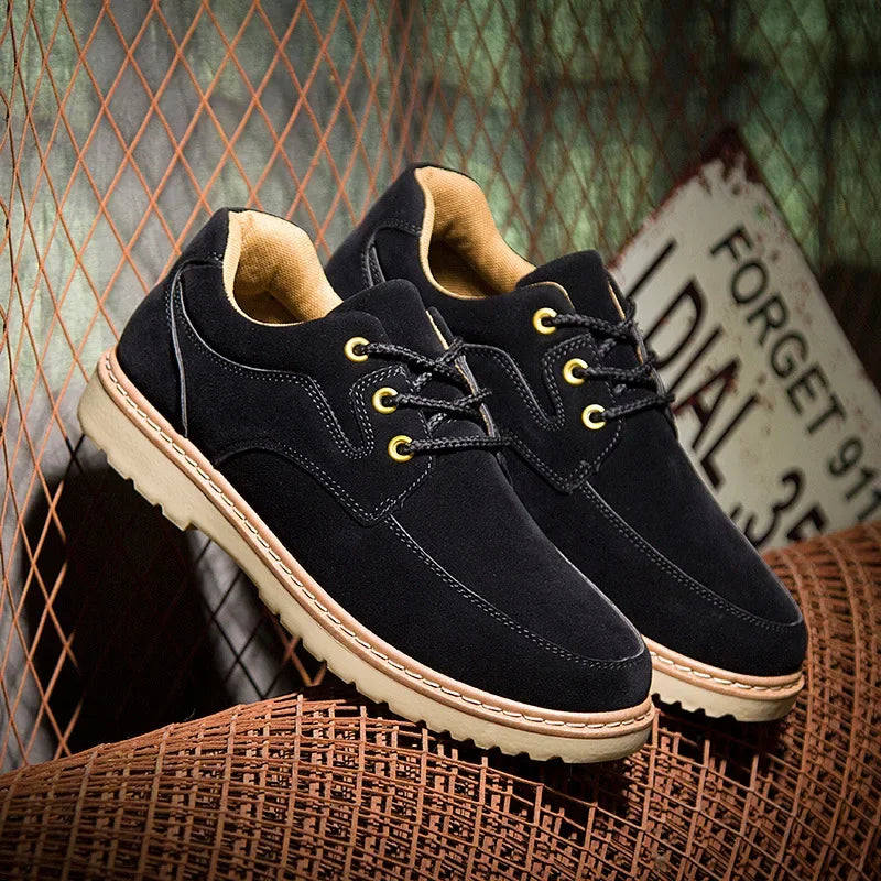 Outdoor Men Working Shoes Brown Suede Casual Shoes British Style Business Man Shoe Classic Vintage Male Shoes Thick Sole Sneaker-Dollar Bargains Online Shopping Australia