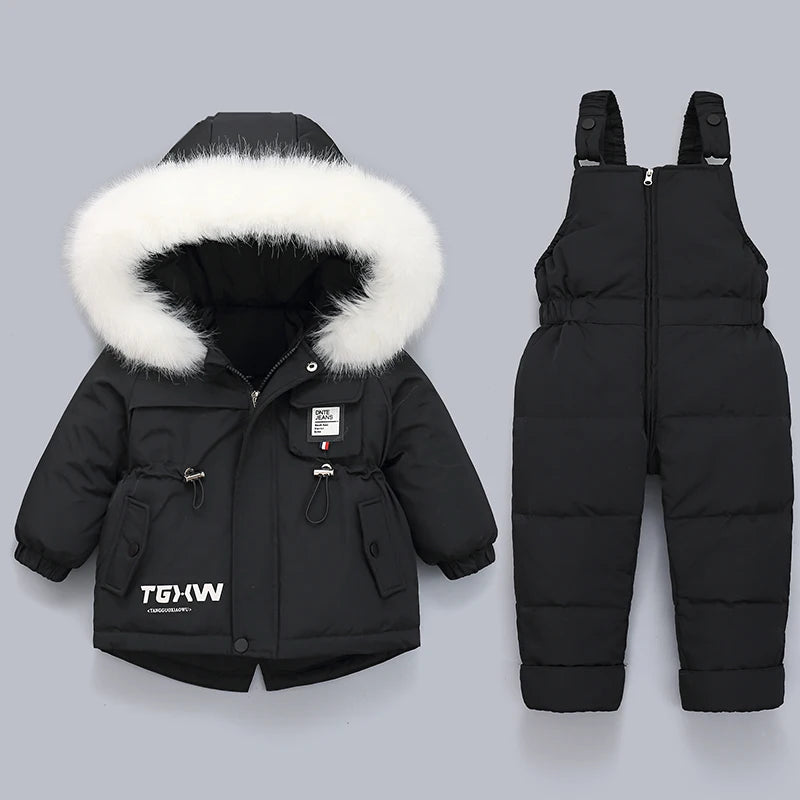 Children Down Coat Jacket+jumpsuit Kids Toddler Girl Boy Clothes Down 2pcs Winter Outfit Suit Warm Baby Overalls Clothing Sets-Dollar Bargains Online Shopping Australia