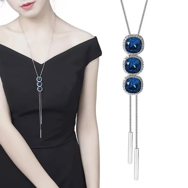 Long Necklaces Pendants Women Geometric Statement Maxi Fashion Crystal Jewelry-Dollar Bargains Online Shopping Australia