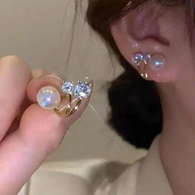 925 Silver Needle Korean Fashion Imitation Pear Earrings For Women Jewelry Luxury Women's Heart Stud Earrings-Dollar Bargains Online Shopping Australia