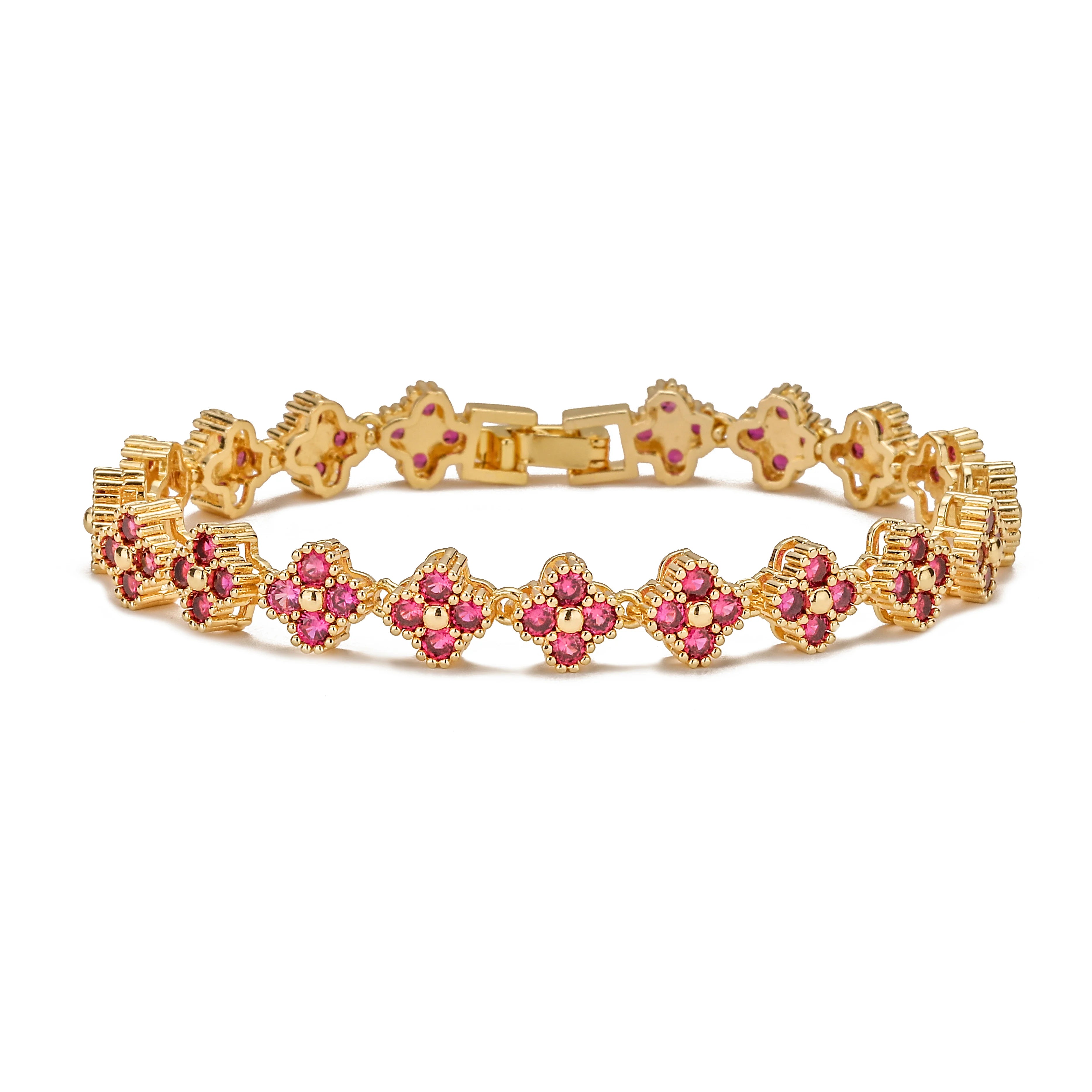 Brass Luxury Flower Jewelry Set for Women Necklace Bracelet Jewelry Gift-Dollar Bargains Online Shopping Australia