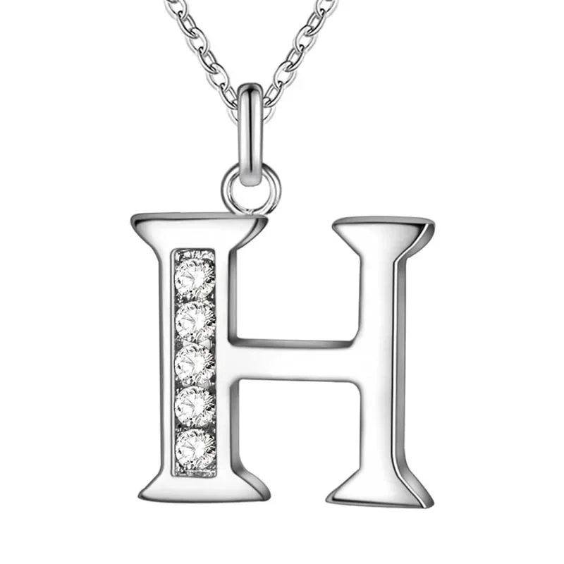 26 Letter A-Z Silver Plated Necklace Color Jewelry Pendant Metal Stamp-Dollar Bargains Online Shopping Australia