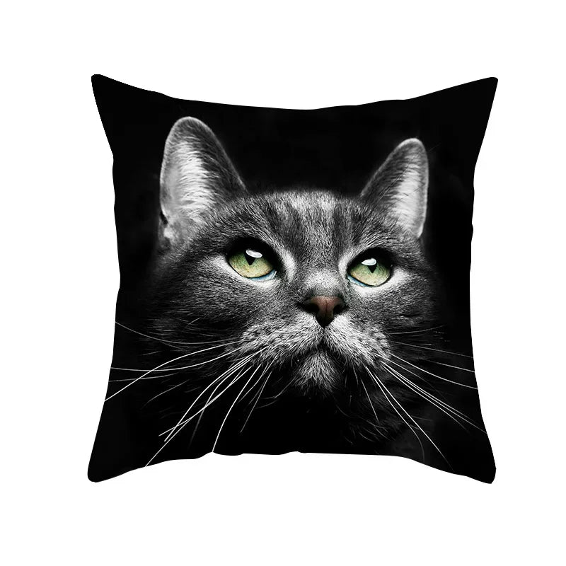 Black Cat Pillowcases Polyester Home Cute Kitty Animal Lover Cushion Cover Funny Decoration Pillow-Dollar Bargains Online Shopping Australia