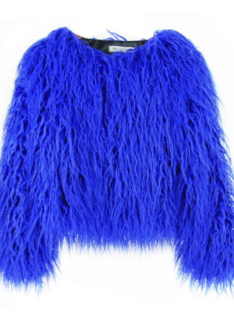 Women Faux Fur Coat Autumn Winter Fluffy Short Coat Faux Fur Jacket-Dollar Bargains Online Shopping Australia