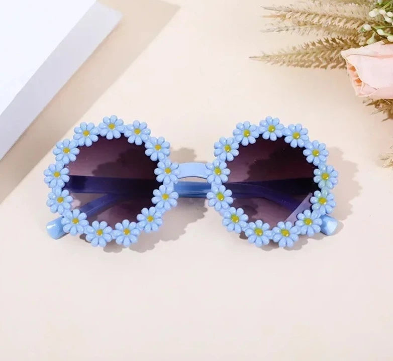 Girl Sunflower Round Flower Cute Ladies Fashion Sun Shade Glasses Children's Daisy Sunglasses Child Matching Sunglasses-Dollar Bargains Online Shopping Australia